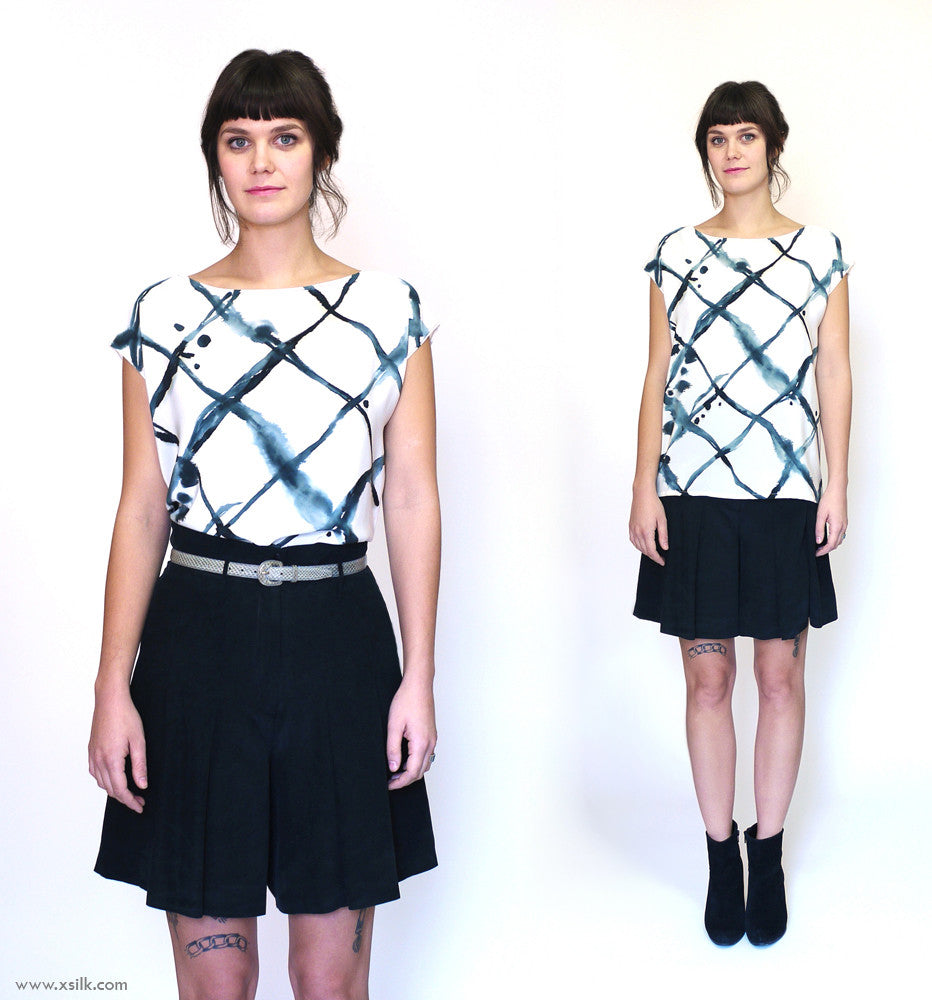 INKED. painted silk top
