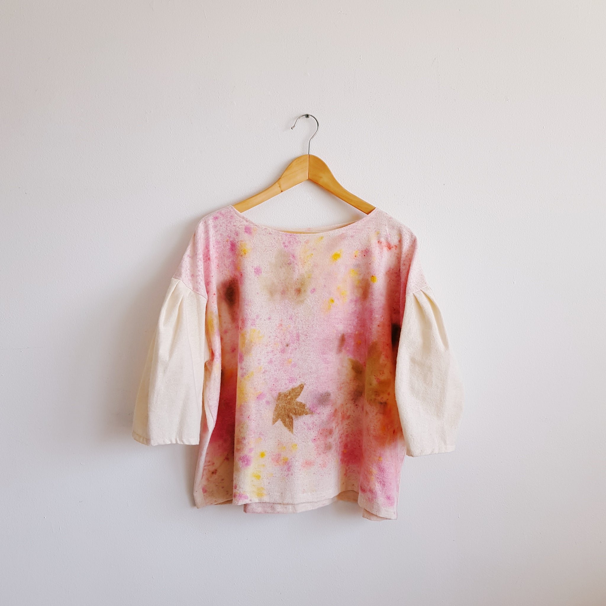 Puff Sleeve Eco Print Blouse