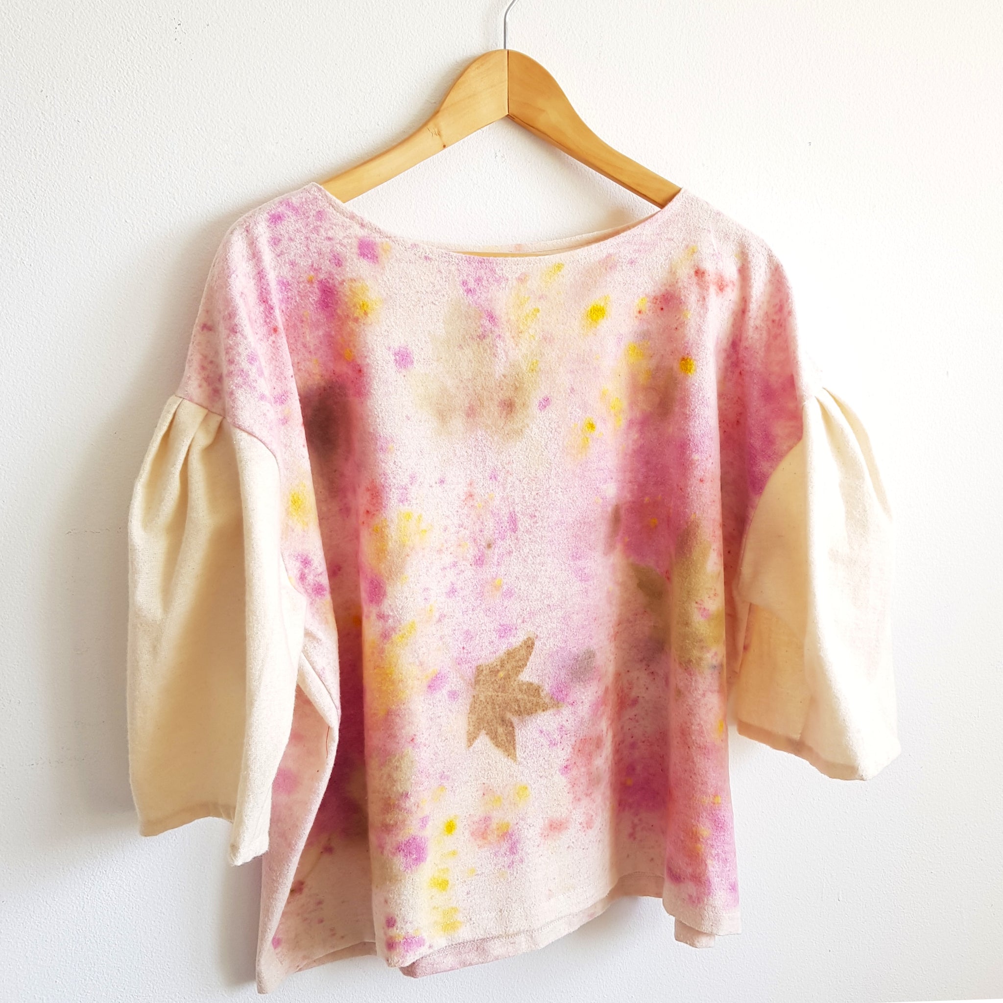 Puff Sleeve Eco Print Blouse