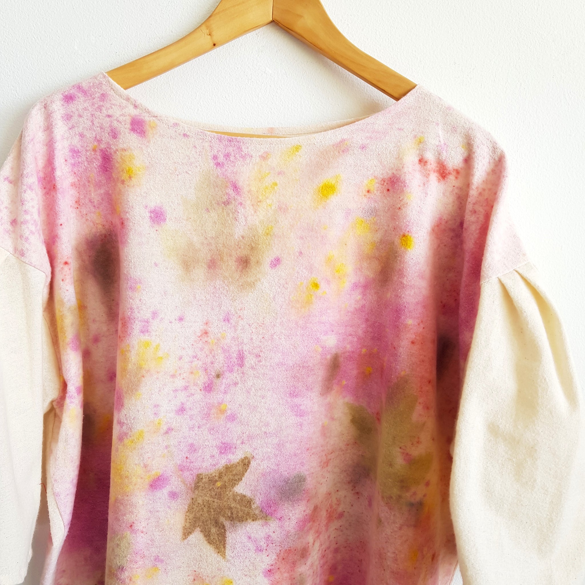 Puff Sleeve Eco Print Blouse