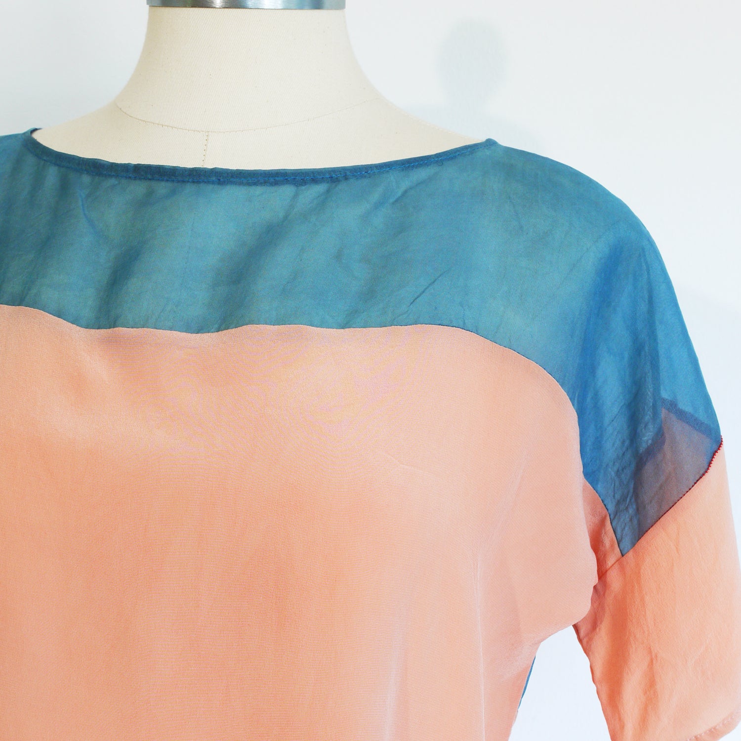 MADDER Two Tone Silk dress. Natural dye handmade. Sz. medium