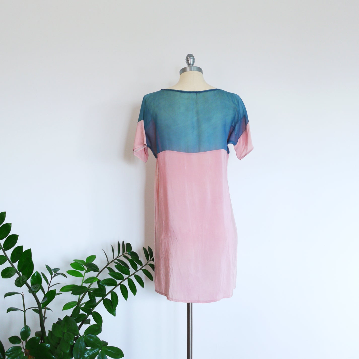 LAC Two Tone Silk dress. Natural dye handmade. Sz. medium