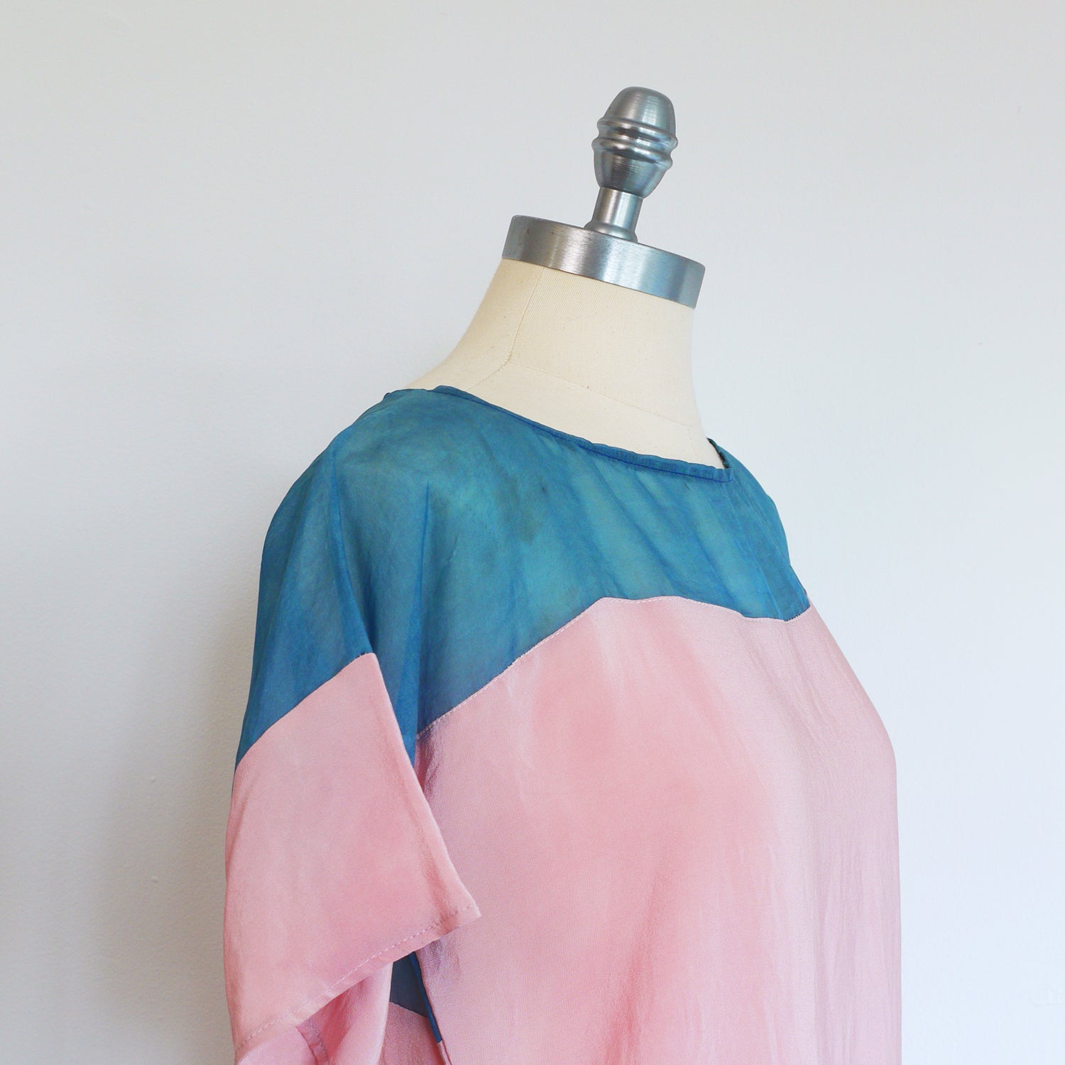 LAC Two Tone Silk dress. Natural dye handmade. Sz. medium
