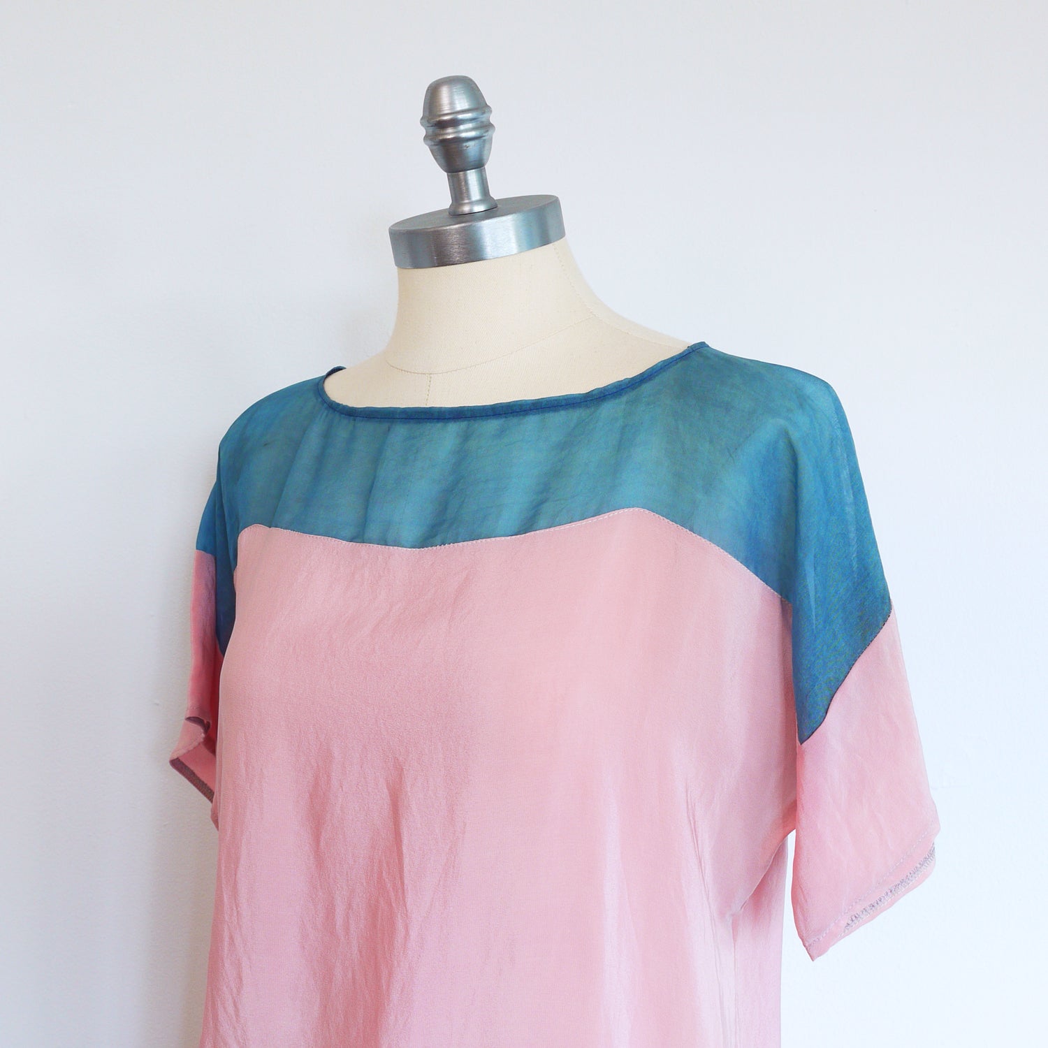 LAC Two Tone Silk dress. Natural dye handmade. Sz. medium