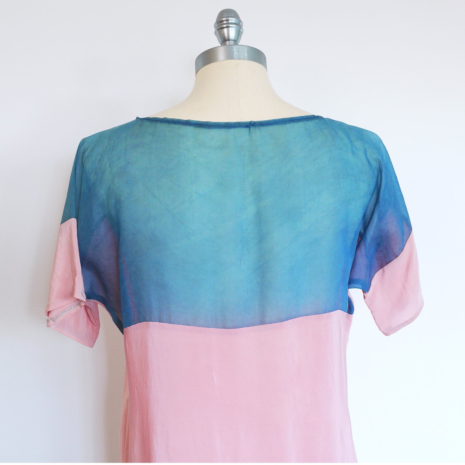LAC Two Tone Silk dress. Natural dye handmade. Sz. medium