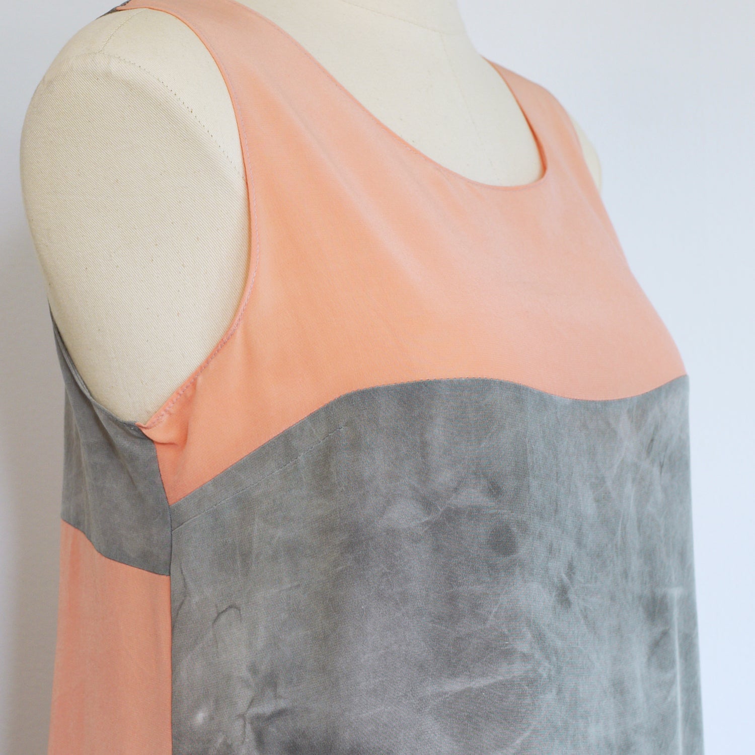 Natural Color Tri-Tier Dress. Botanical Dye Silk dress. Medium