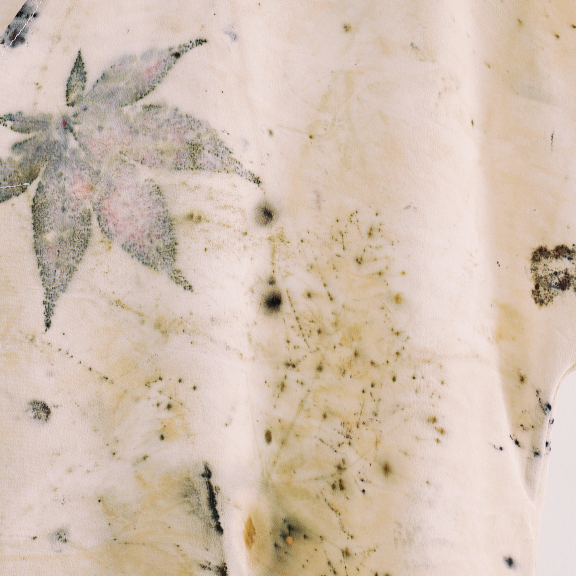 SUMMER SHOWER Eco-print silk dress. Organic dye Mini Dress Small