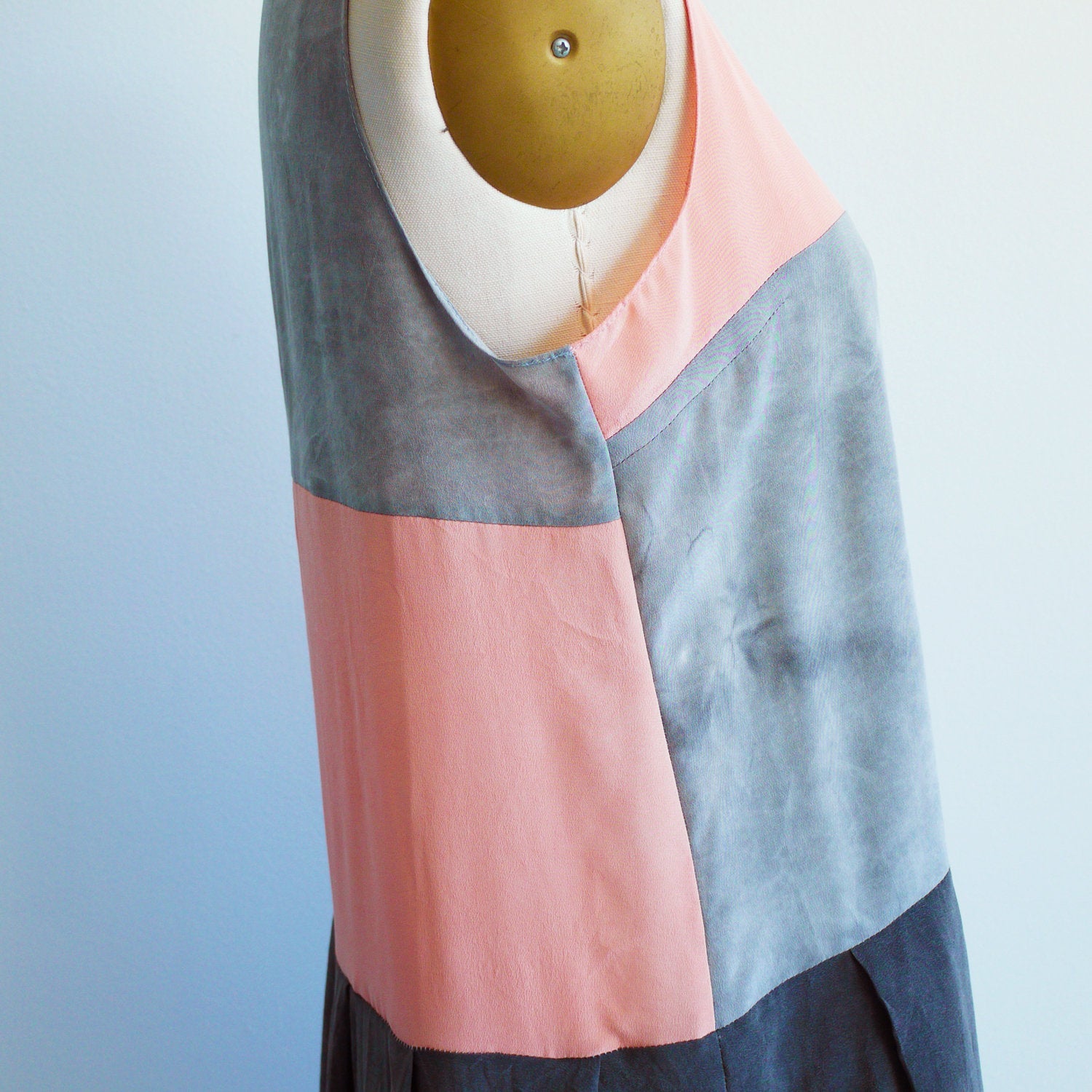 Natural Color Tri-Tier Dress. Botanical Dye Silk dress. Medium