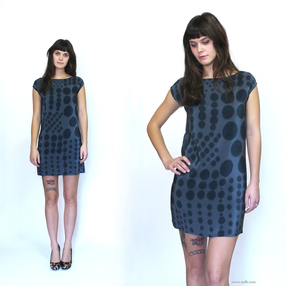 DOT DOT.  painted silk dress