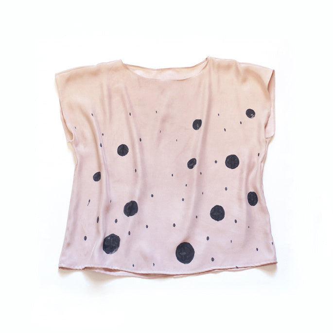 BLUSH.  natural dye silk blouse