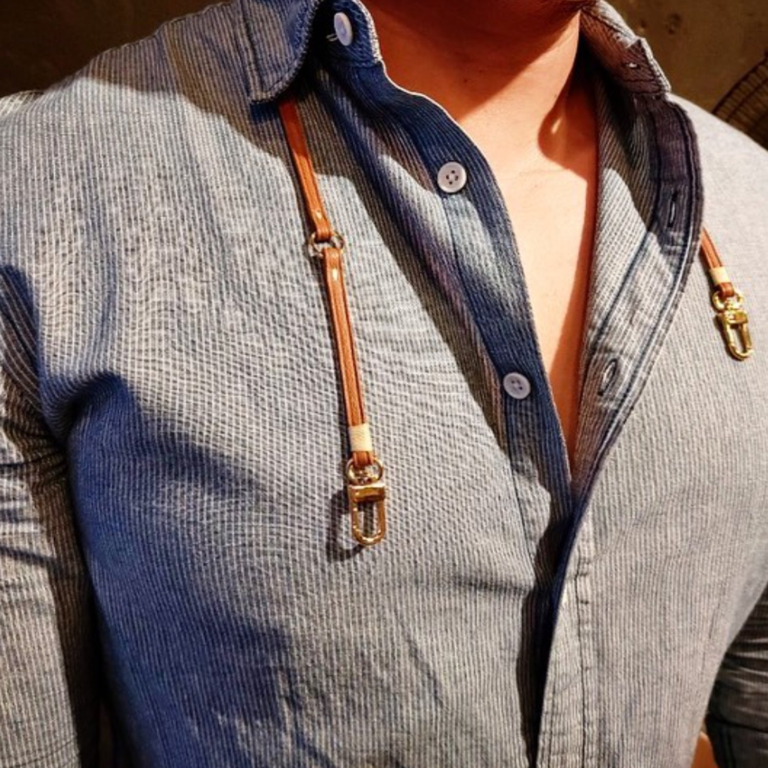 Face Mask Strap. Hand crafted leather clip-on straps.