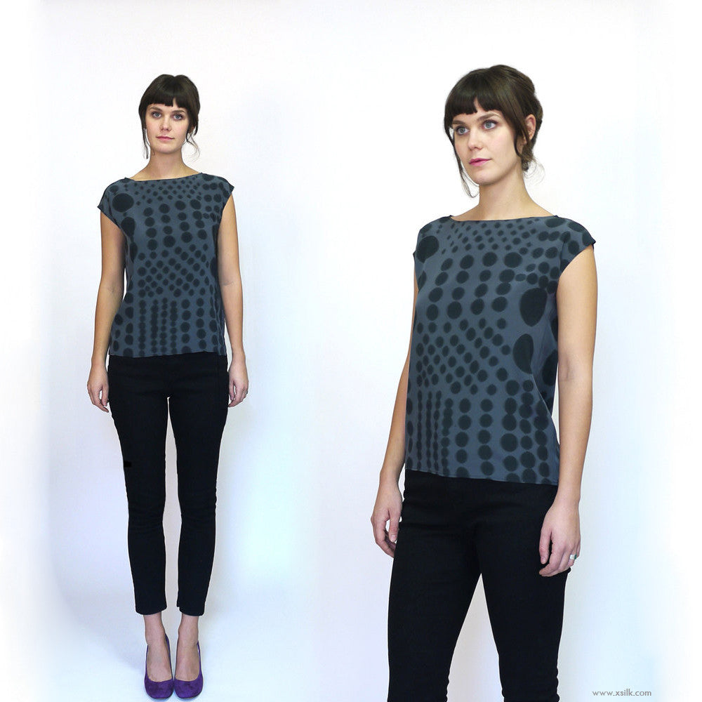 DOT DOT. painted silk top