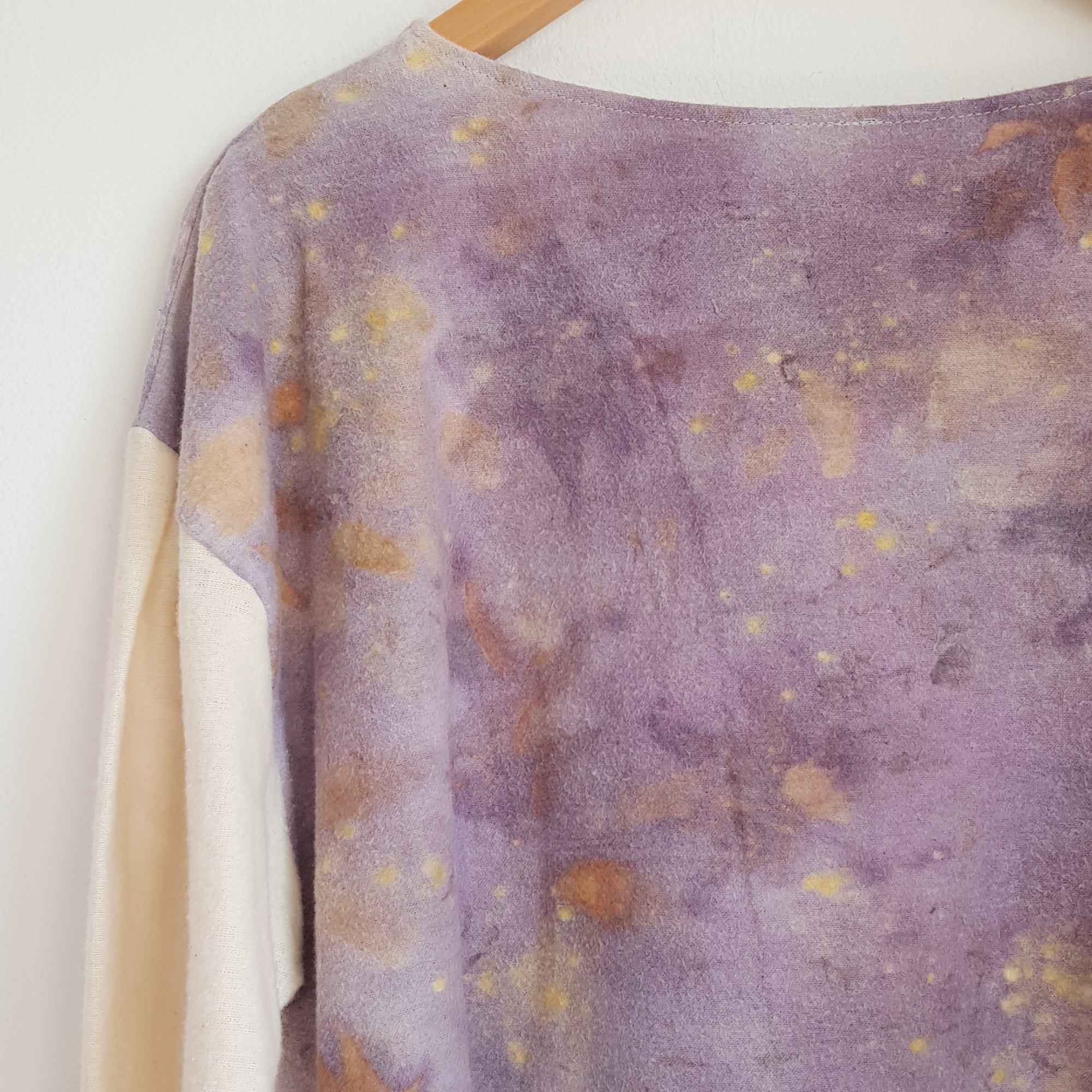 LOGWOOD Pouf Sleeve EcoPrint Top - cotton flannel