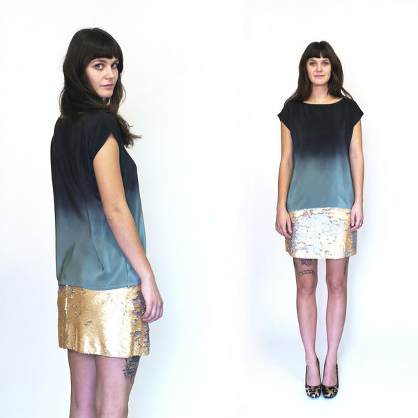 ROTHKO FOUR.  ombre silk top