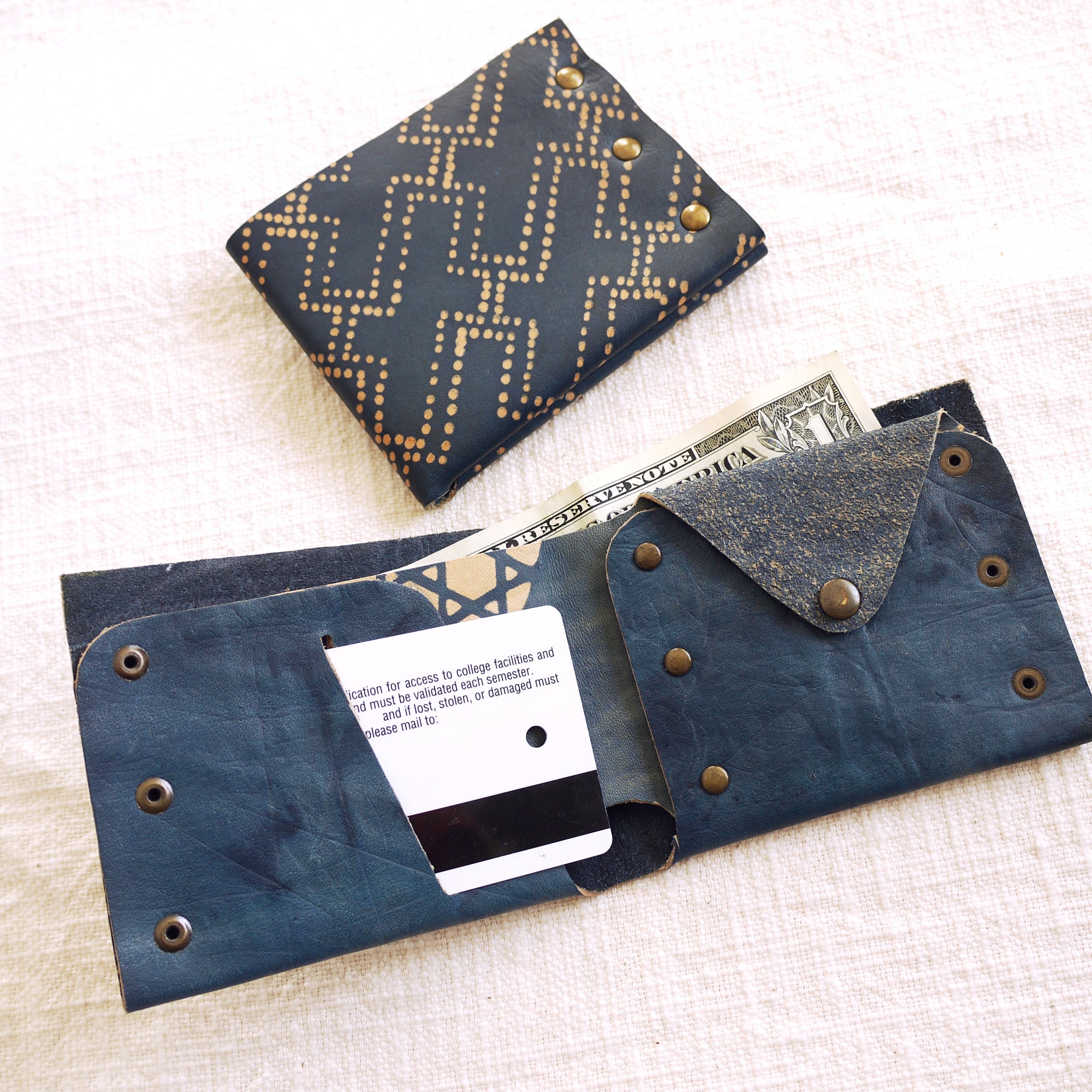 Indigo Leather Billfold Wallet