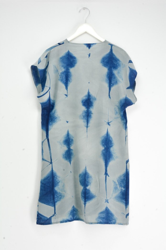 Itajime V-neck Silk Dress Made-to-order