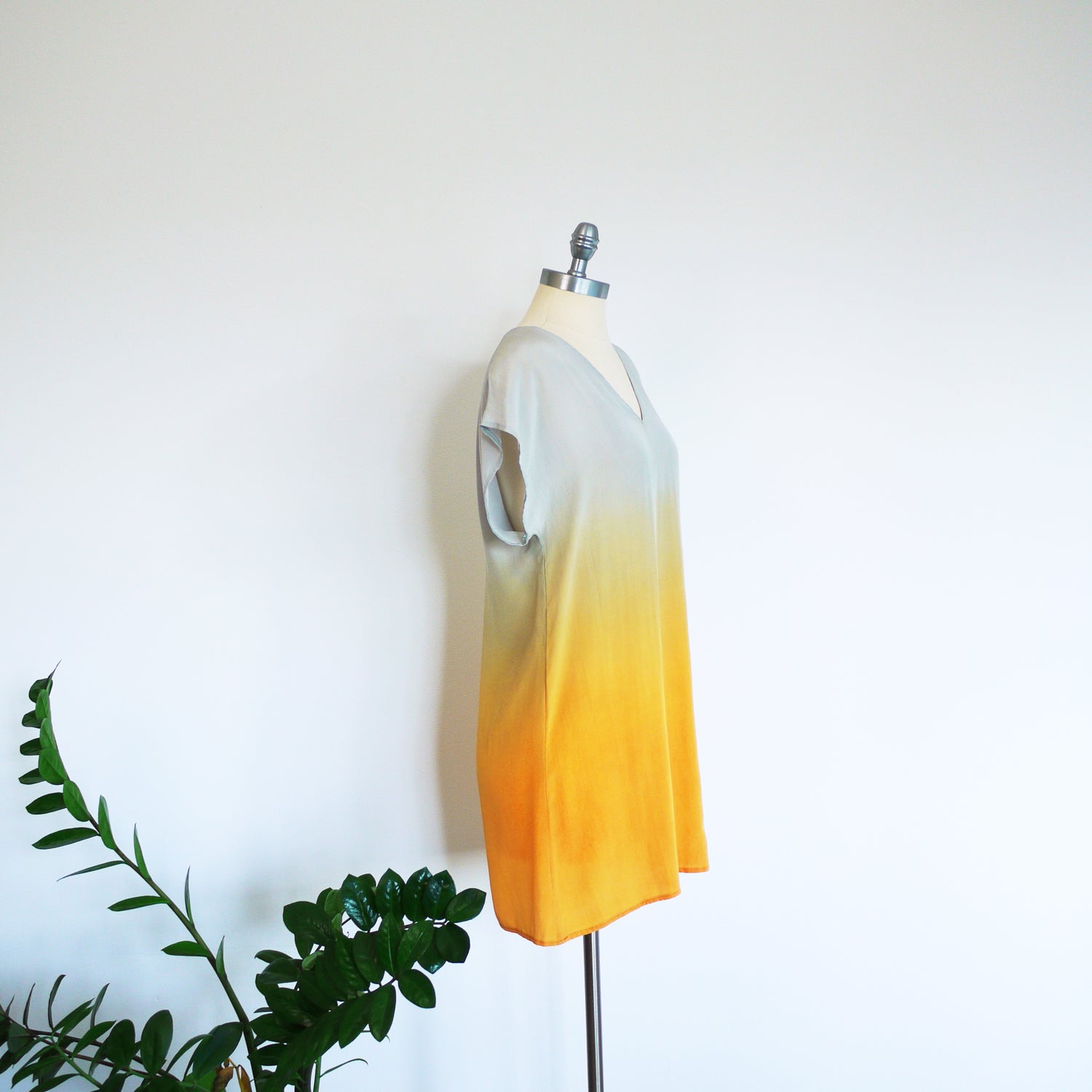 SUNRISE V-neck Ombre Silk Dress, Medium