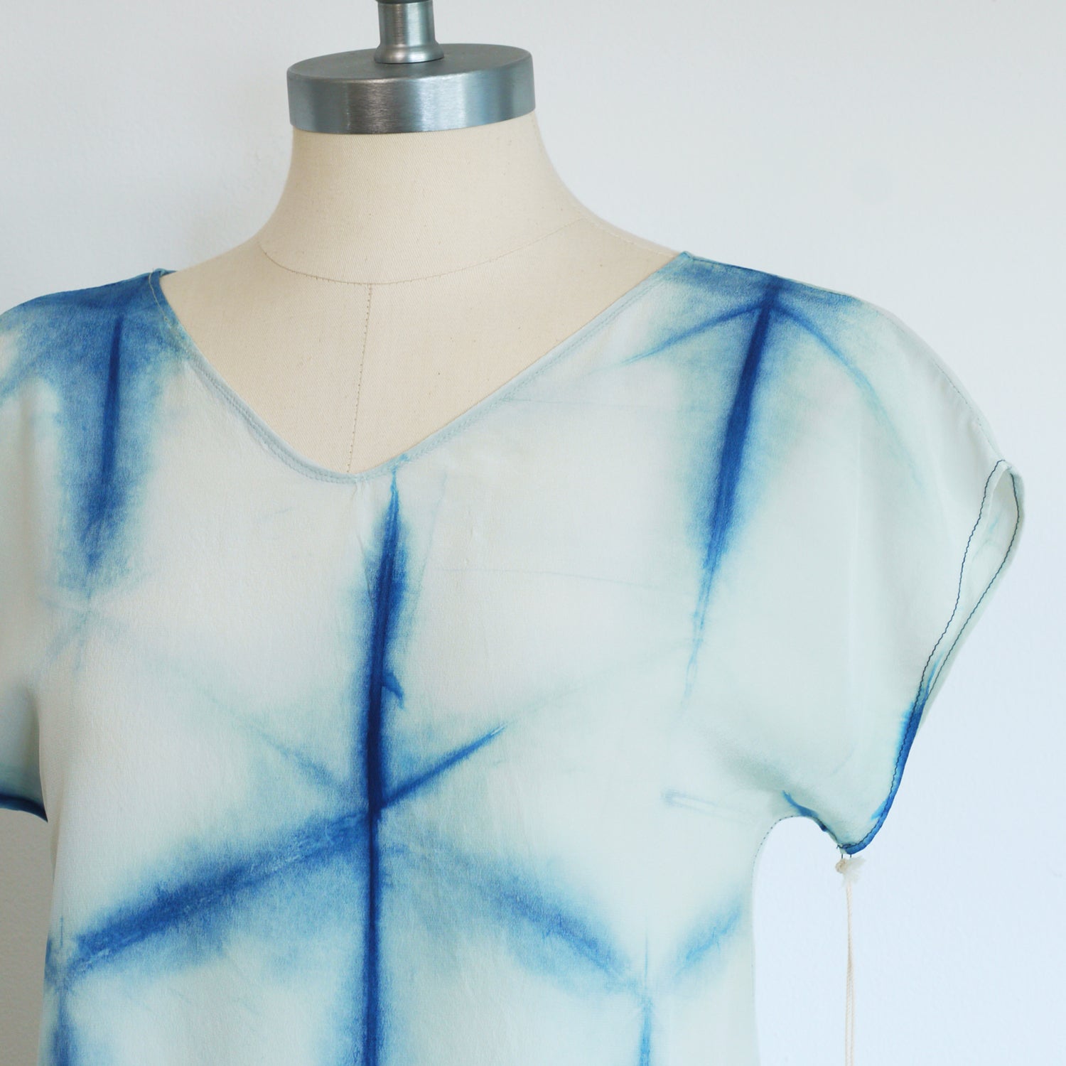 Organic indigo silk dress.