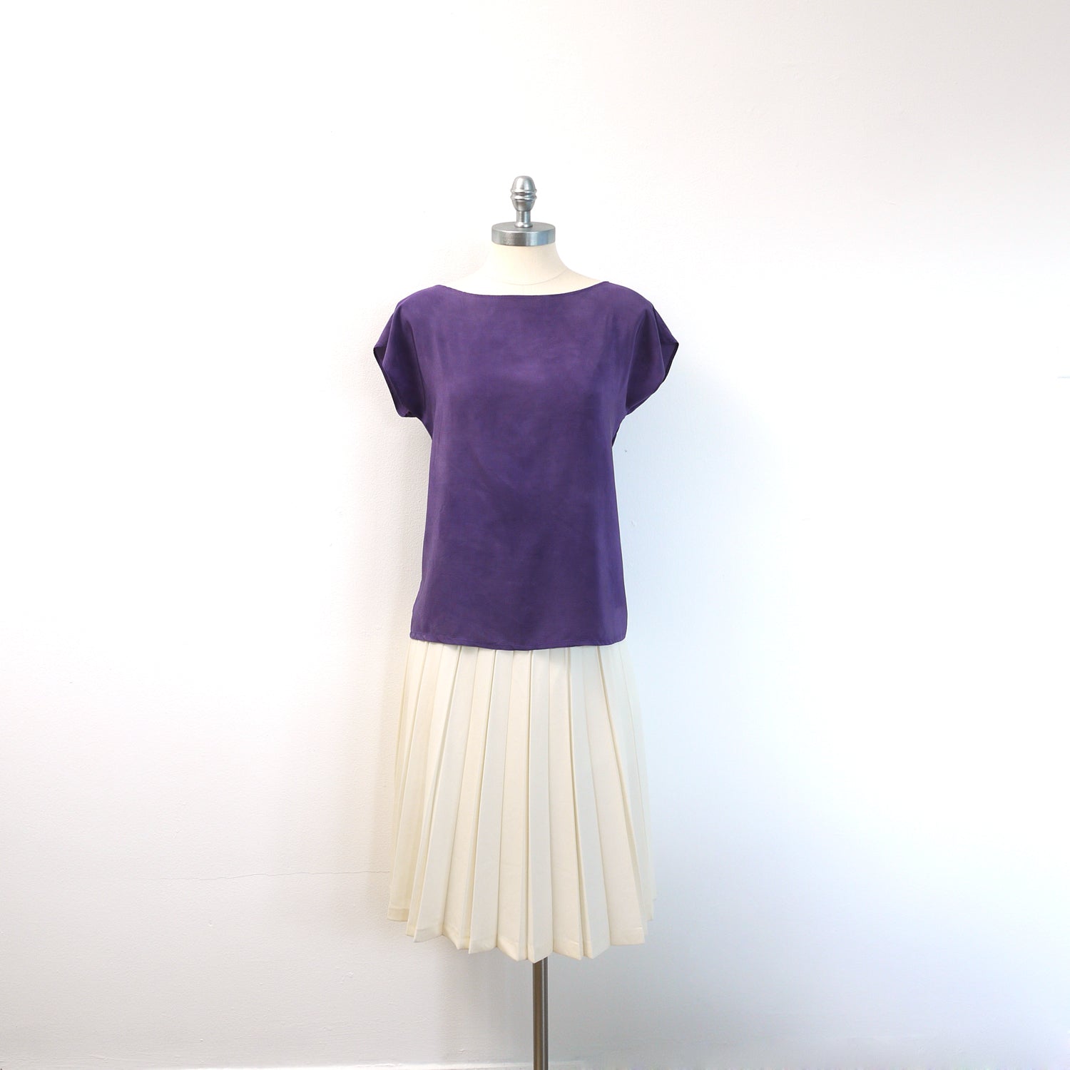 Grape silk top.  Natural dye - Logwood - silk blouse