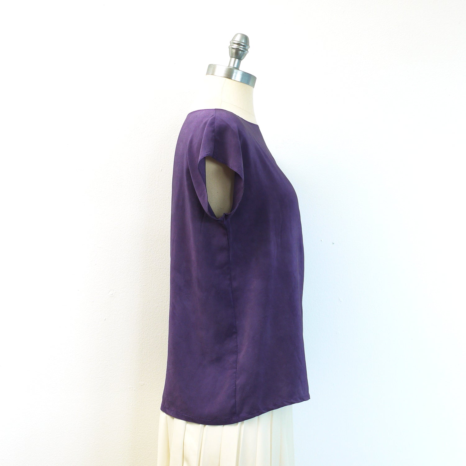 Grape silk top.  Natural dye - Logwood - silk blouse