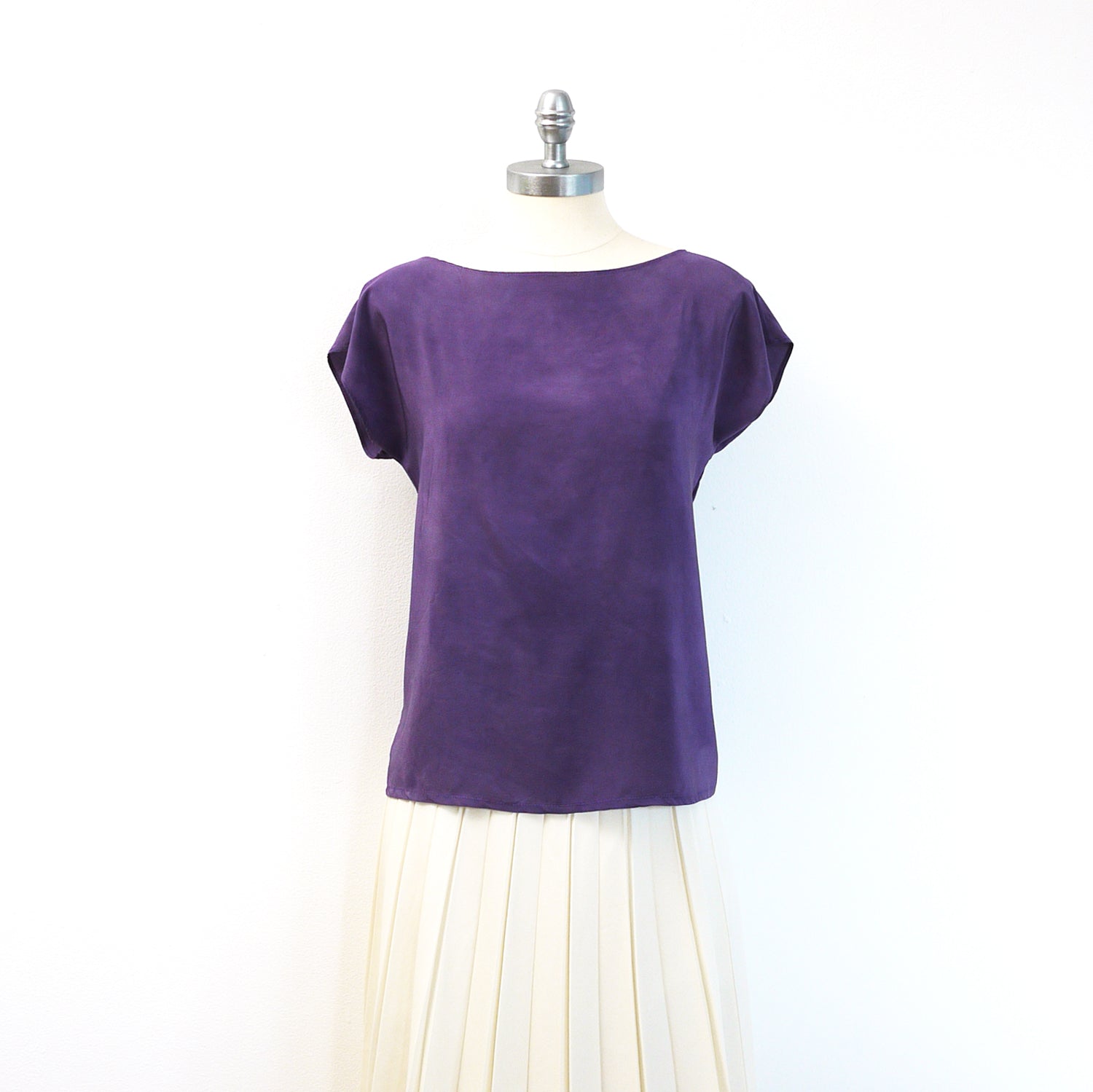 Grape silk top.  Natural dye - Logwood - silk blouse