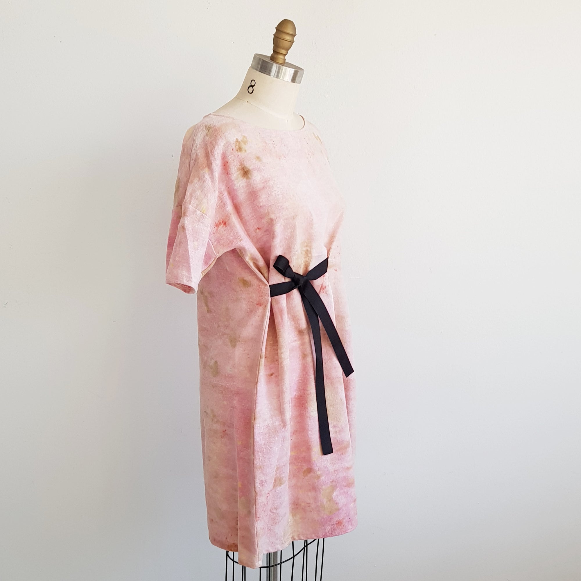 dress – xsilk botanical cotton prints Eco Print leaf fleece dye