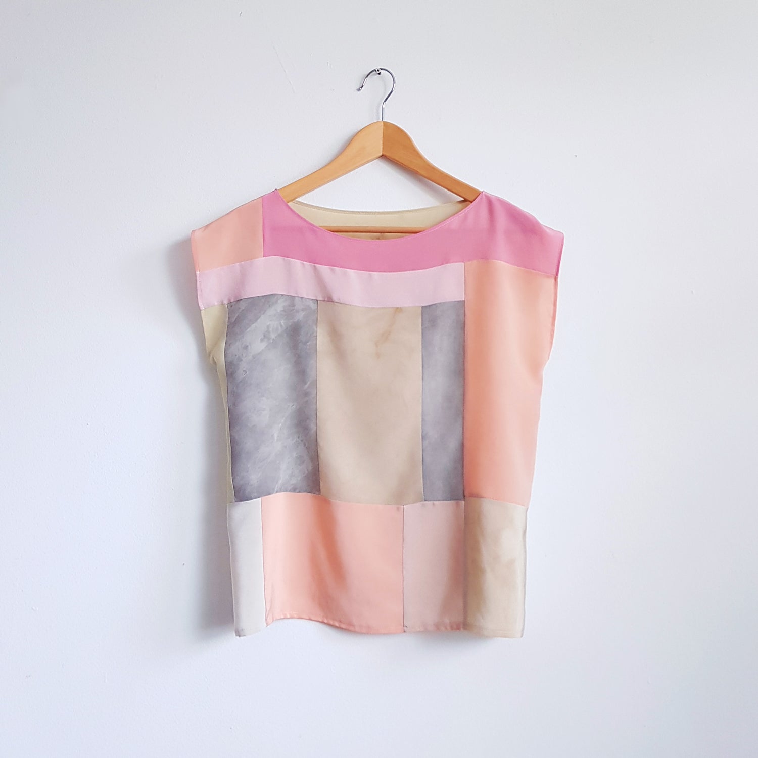 Botanical Dye Silk Top.  Organic color shirt for Hypersensitive skin. Small size