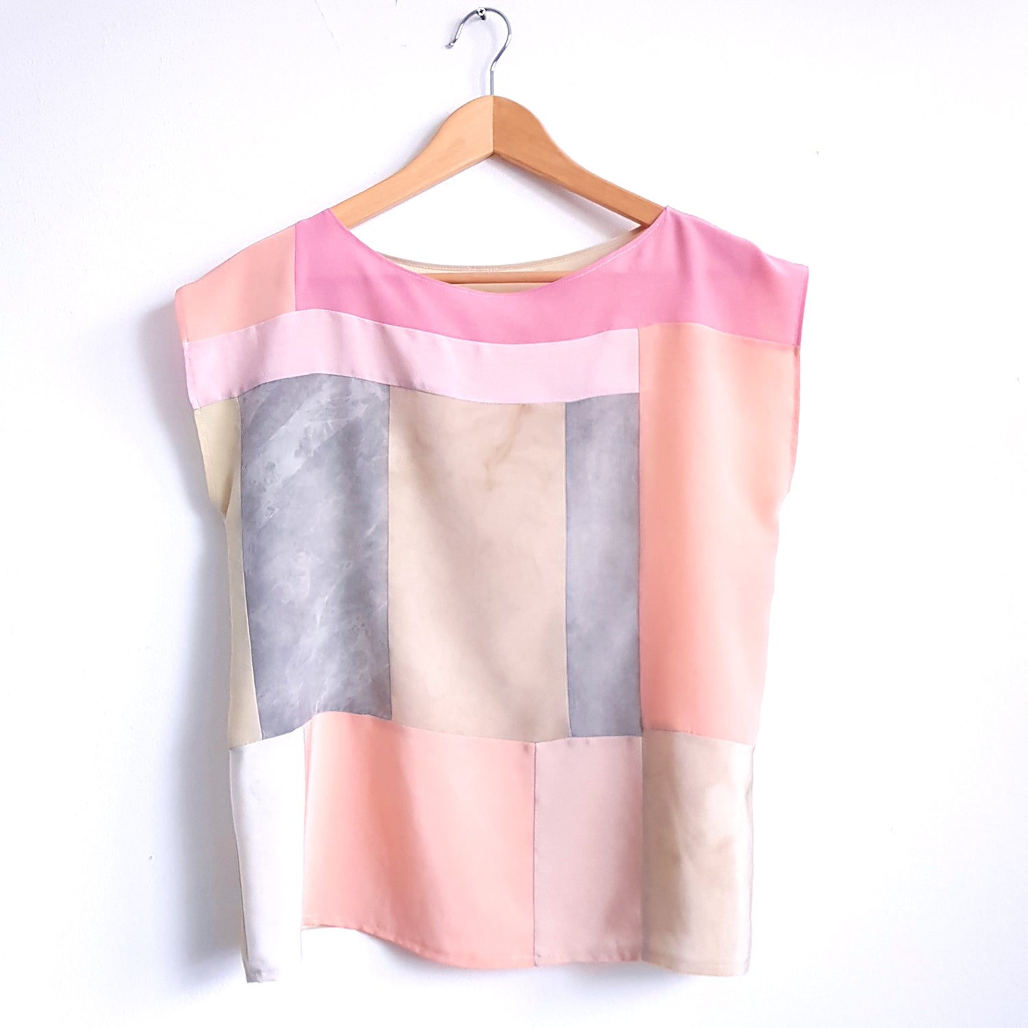 Botanical Dye Silk Top.  Organic color shirt for Hypersensitive skin. Small size