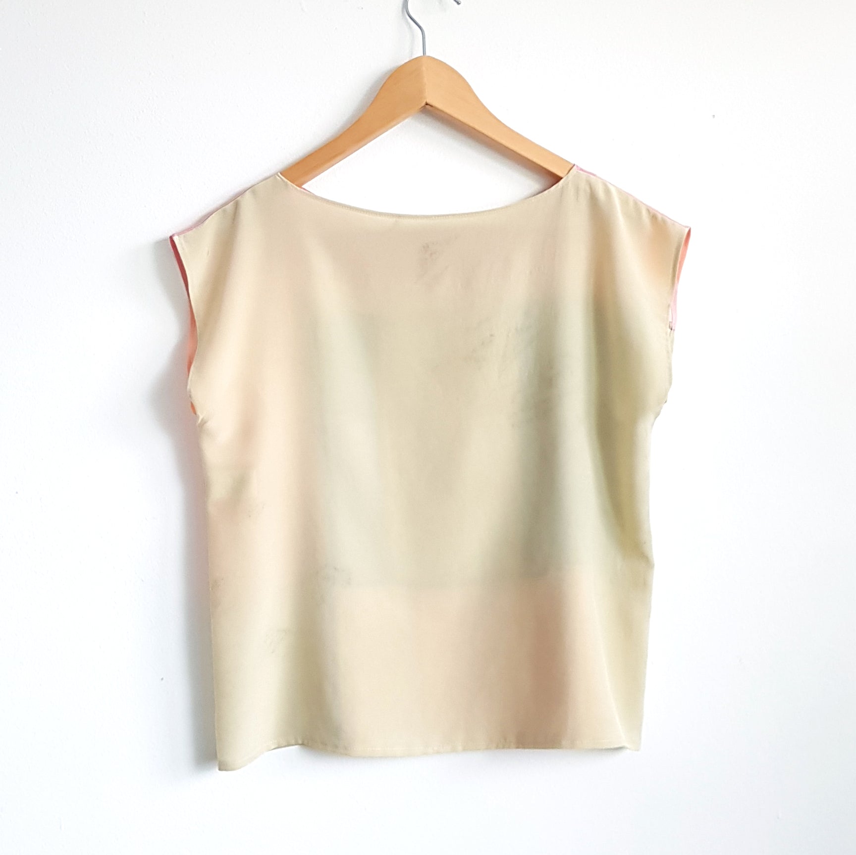 Botanical Dye Silk Top.  Organic color shirt for Hypersensitive skin. Small size