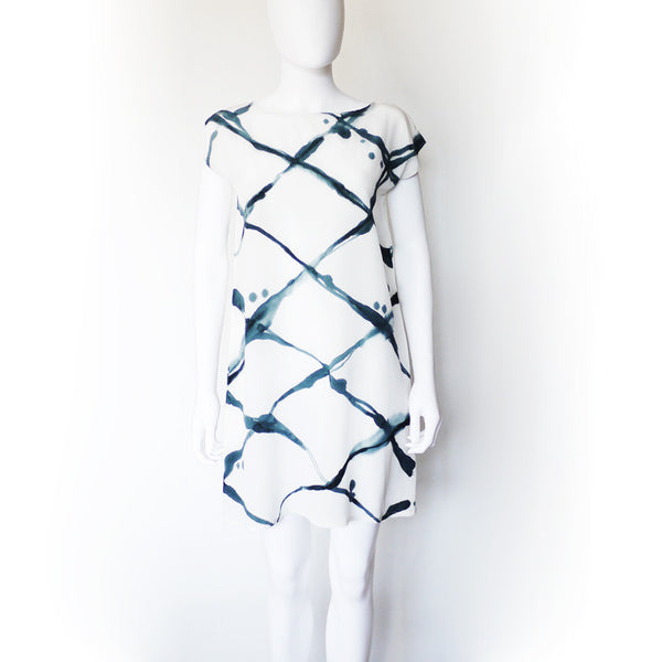Diamond Pattern Silk Dress