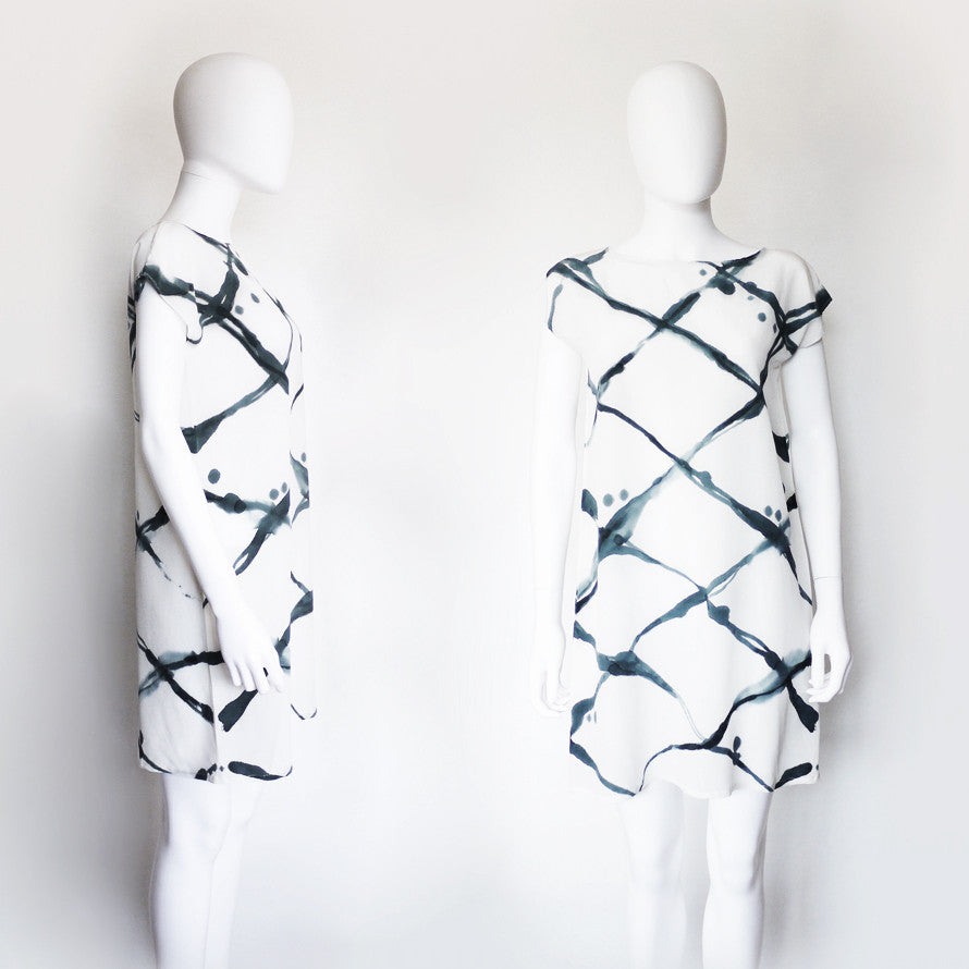 Diamond Pattern Silk Dress